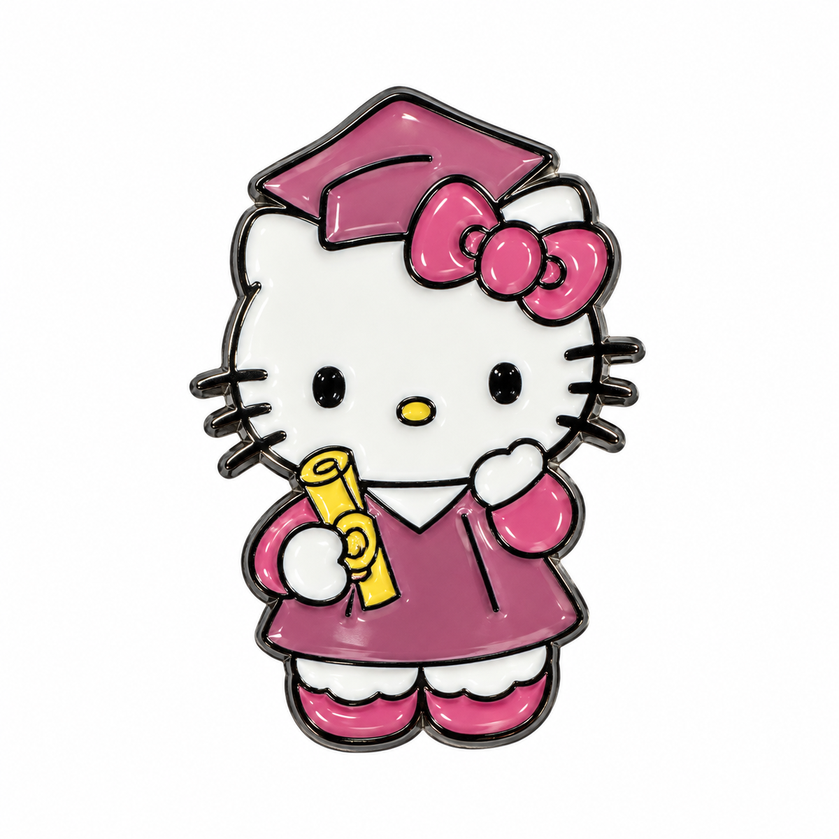 Hello Kitty - Pink Graduation Metal Sticker