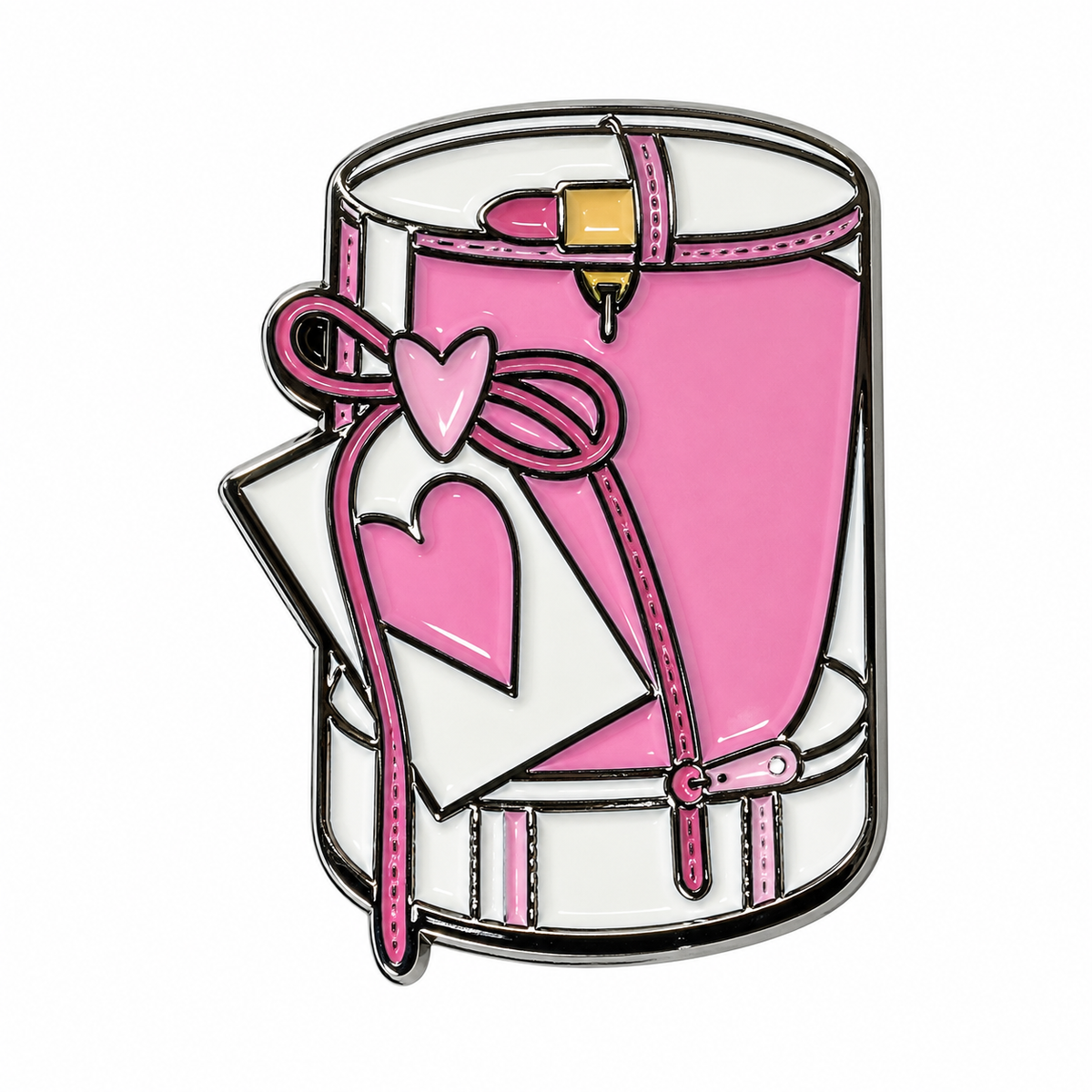 Pink Bow Candle Metal Sticker