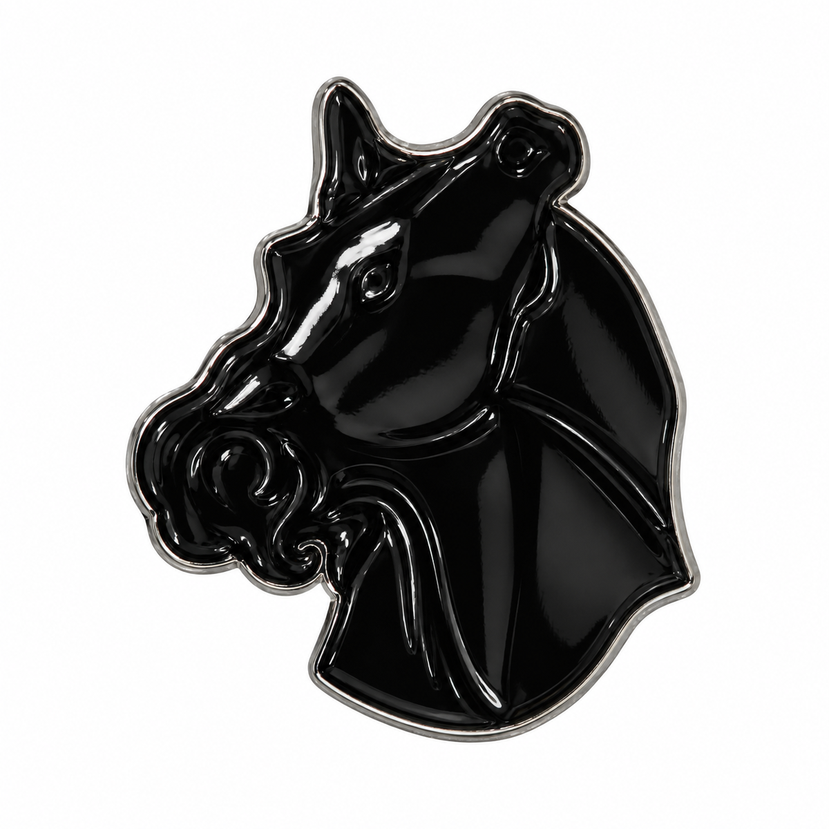 Black Horse Head Metal Sticker