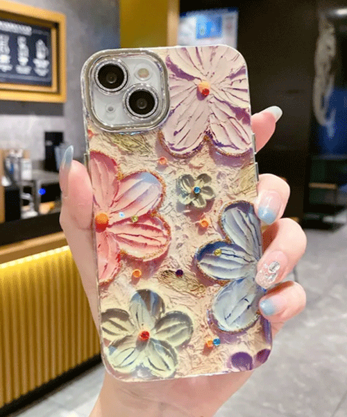Floral Glitter Case For iphone