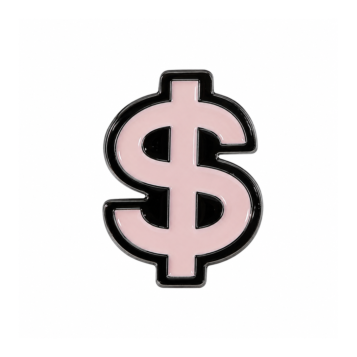 Pink Dollar Sign Metal Sticker - SKU MS-029