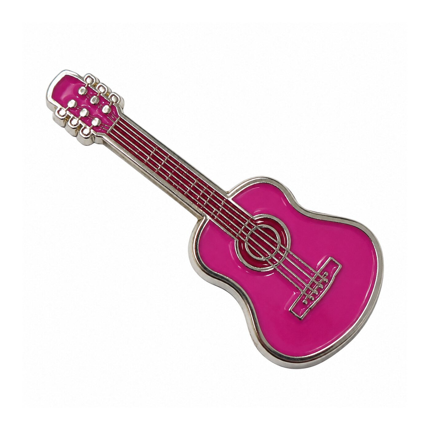 Pink Guitar Metal Sticker - SKU MS-063