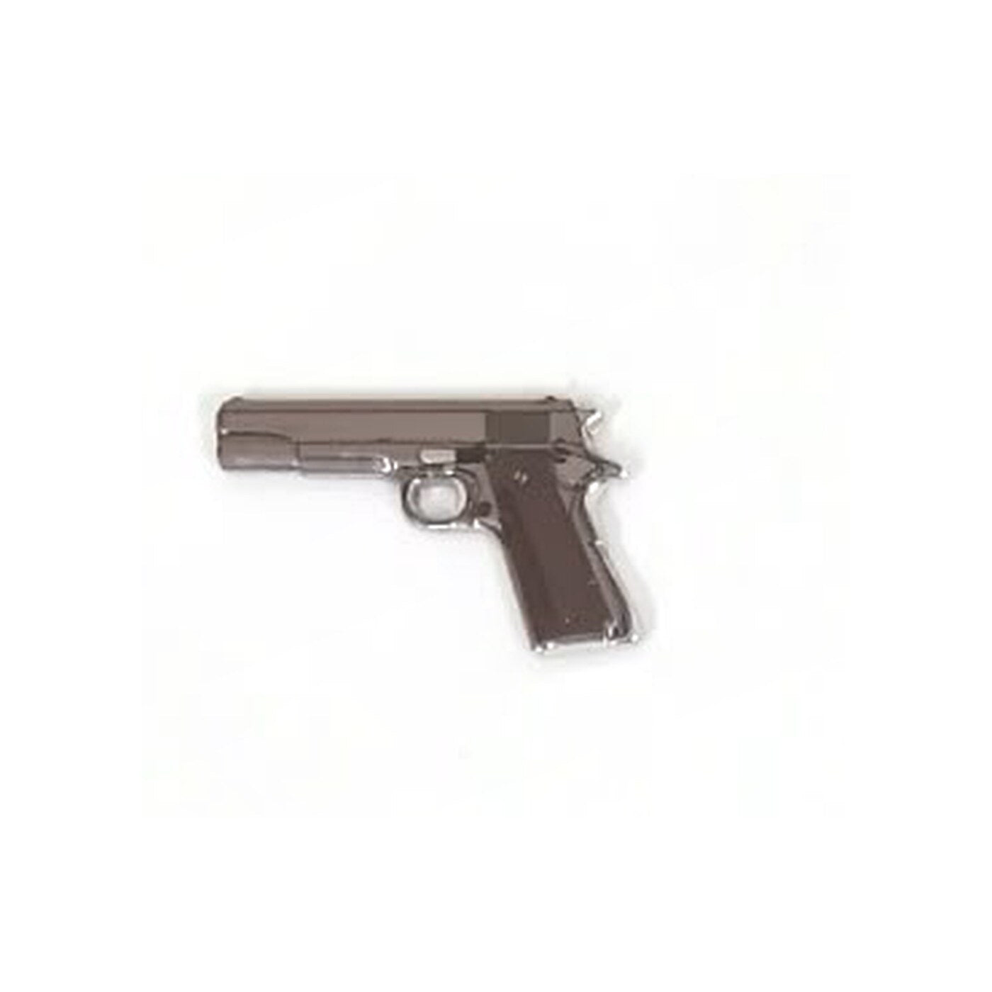 Silver and Brown Pistol Metal Sticker - SKU MS-132