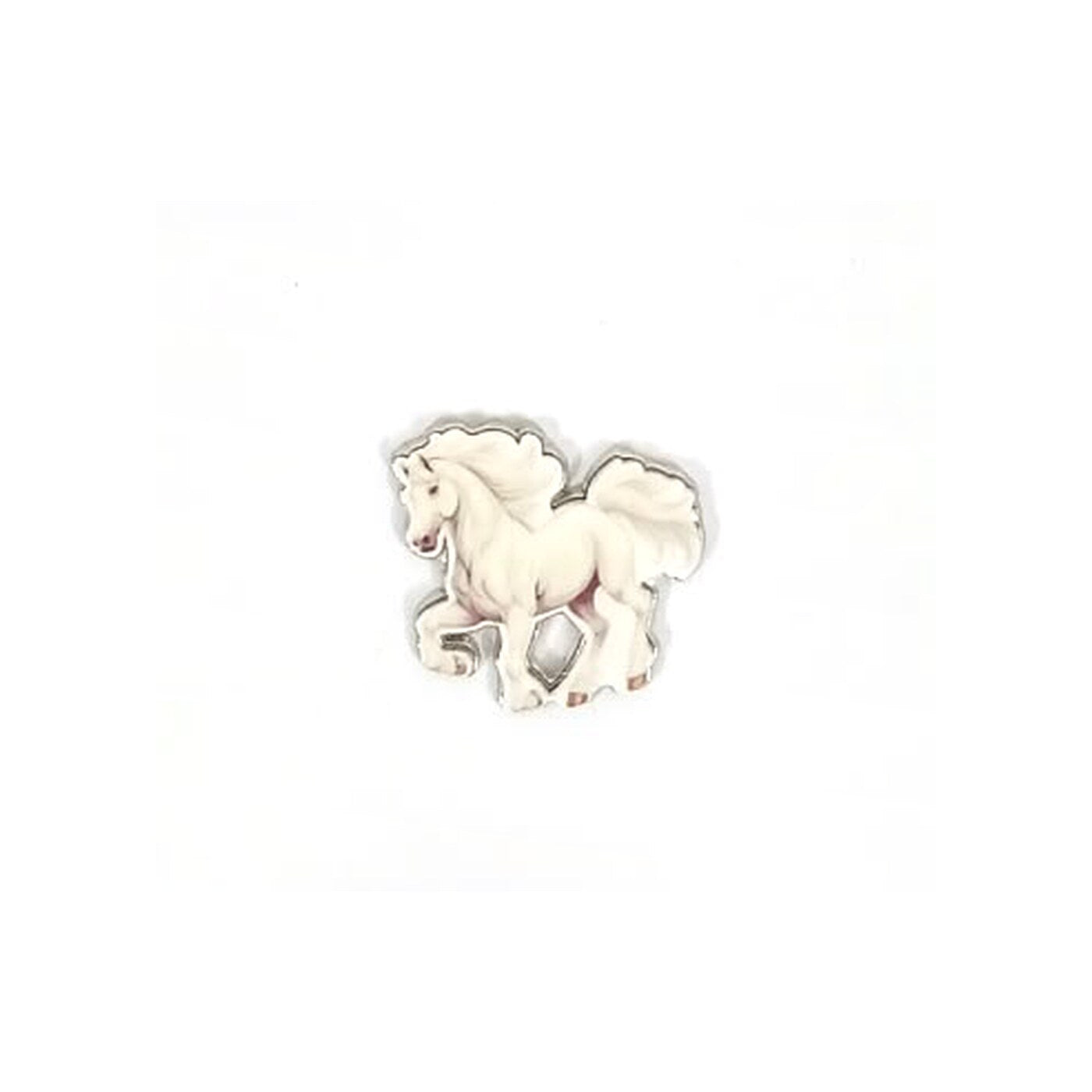 White Running Horse Metal Sticker - SKU MS-157