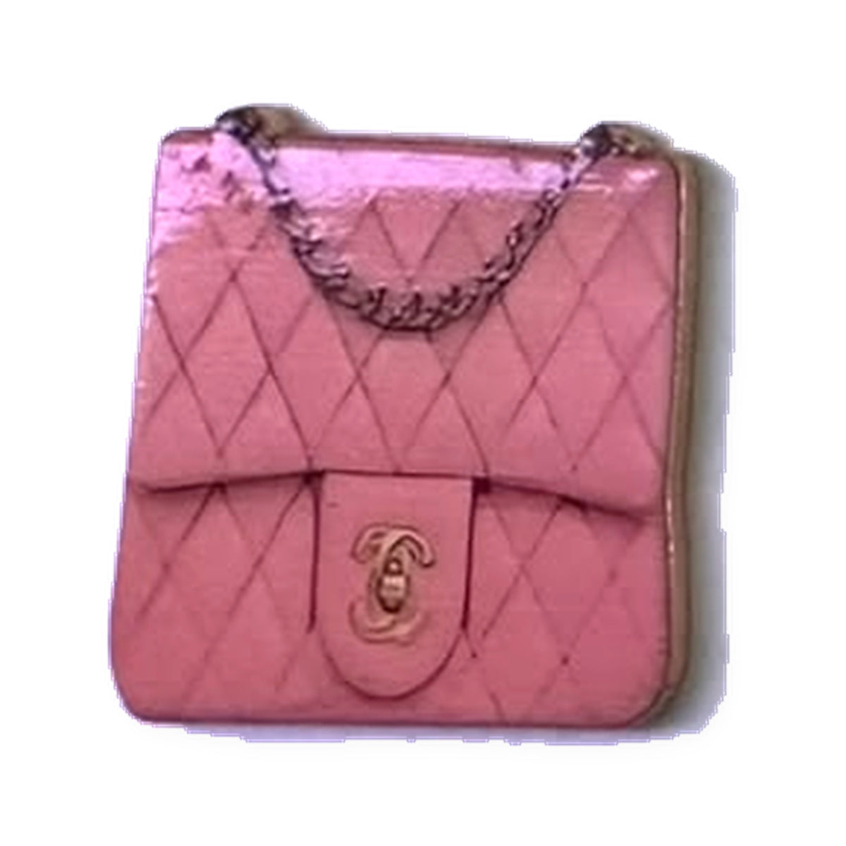 Pink Quilted Handbag Metal Sticker