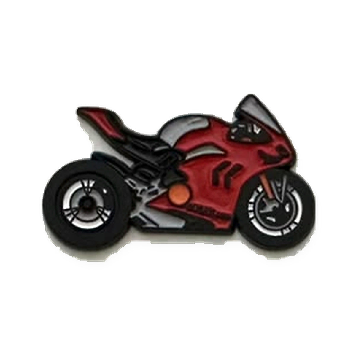 Red Sports Motorcycle Metal Sticker