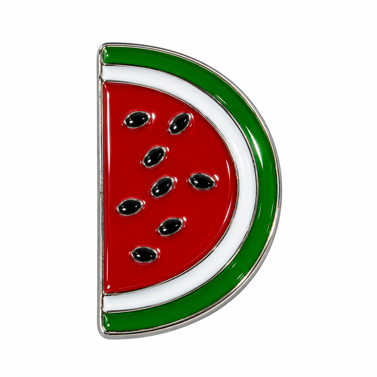Watermelon Slice Metal Sticker on a white background