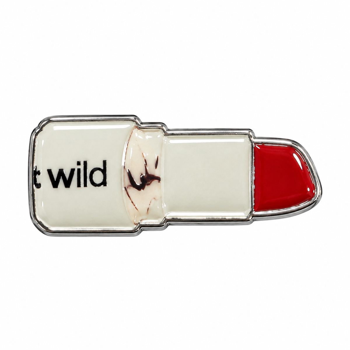 White Wet n Wild Lipstick Metal Sticker on a white background