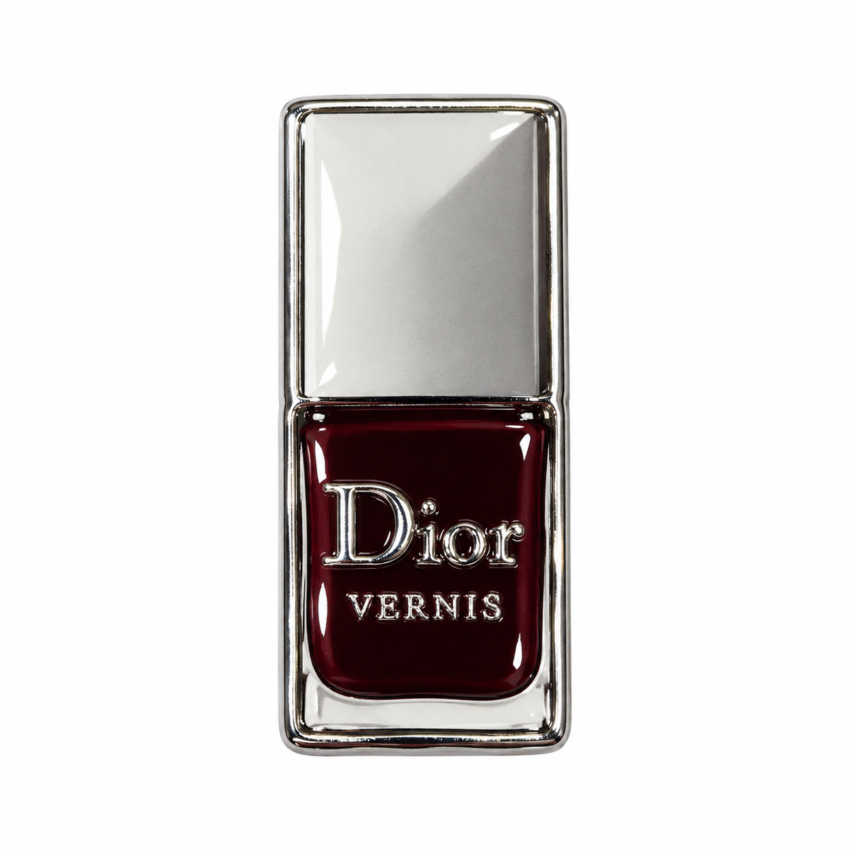 Burgundy Dior Nail Polish Metal Sticker on a white background