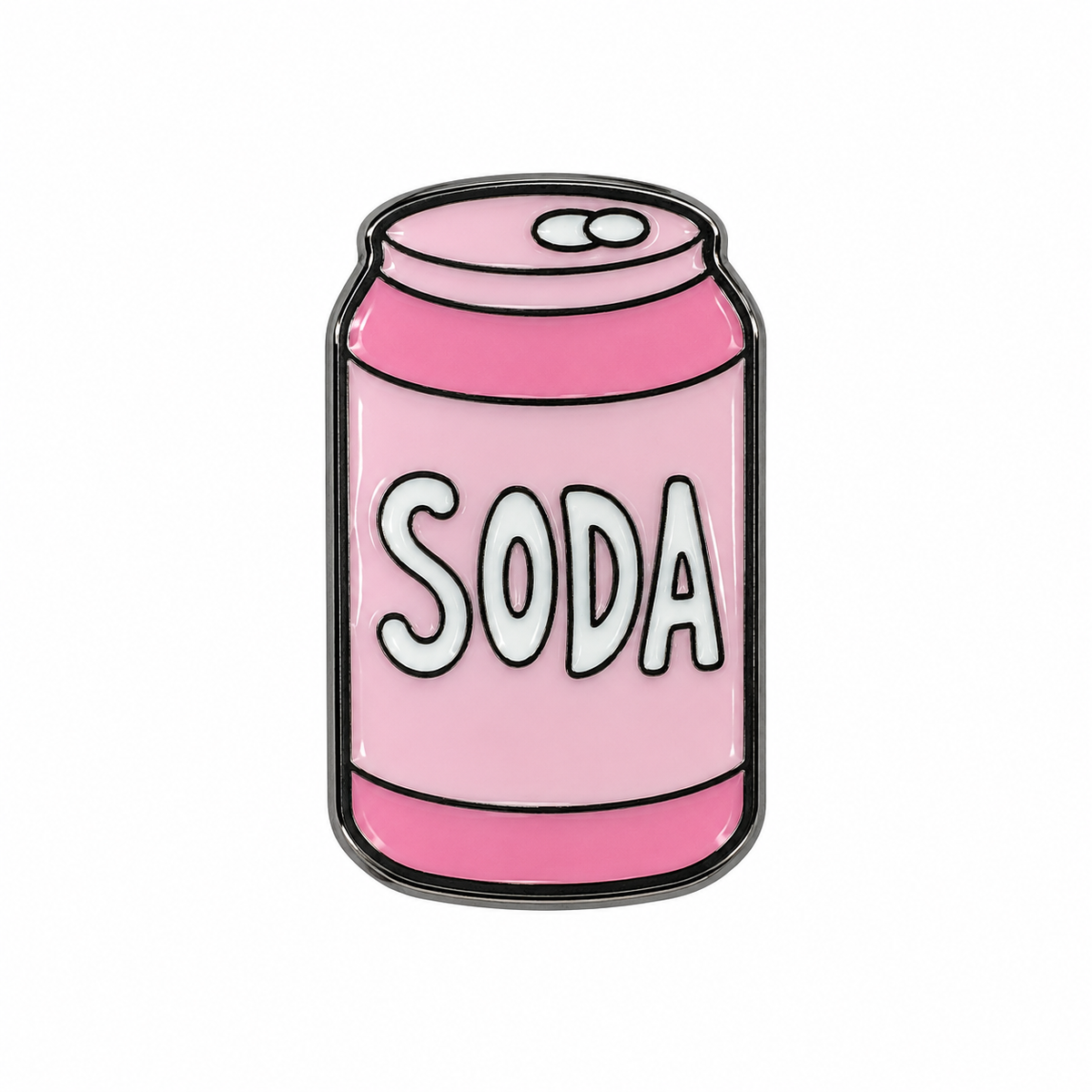 Pink Soda Can Metal Sticker