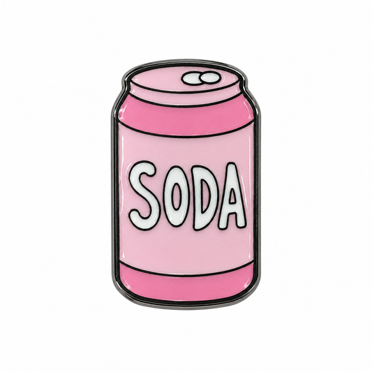 Pink Soda Can Metal Sticker