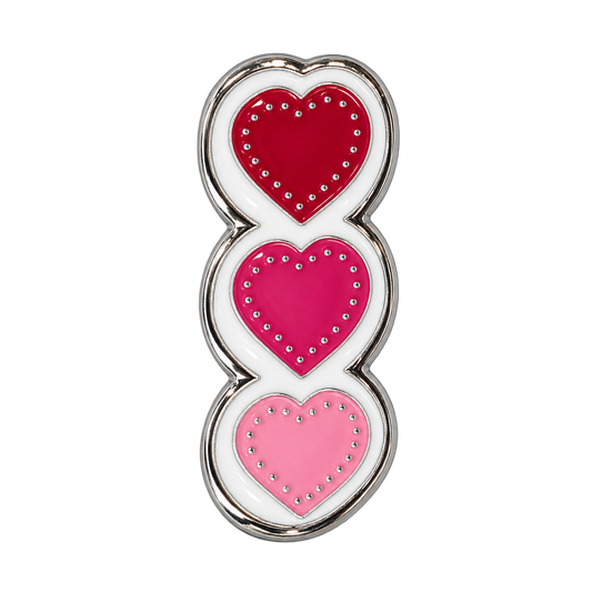 Three Pink Hearts Metal Sticker