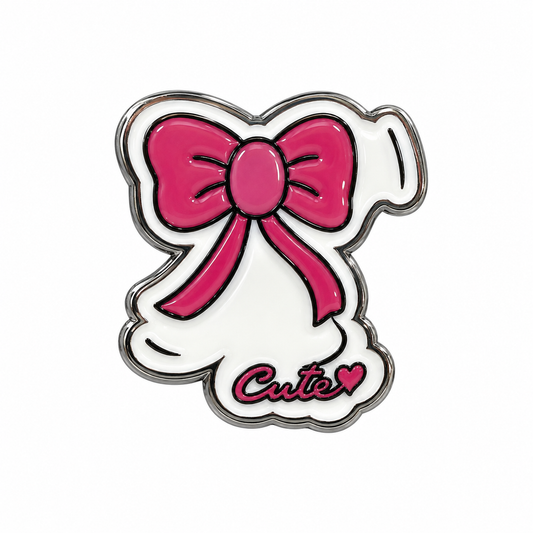 Pink Bow and Urdu Lettering Metal Sticker