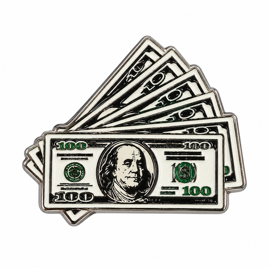 Dollar Bill Fan Metal Sticker