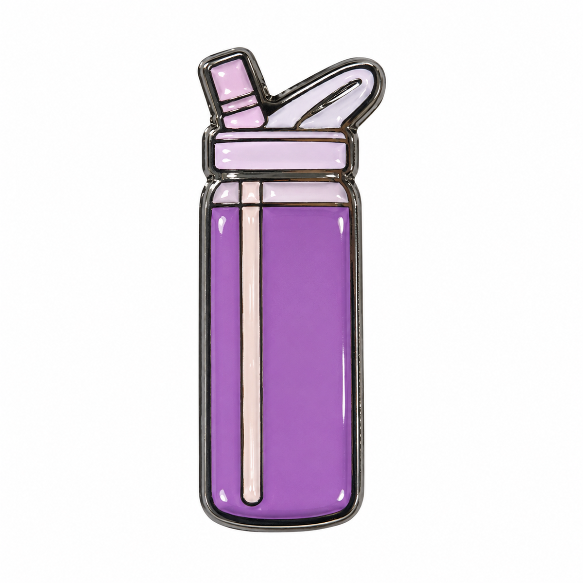 Purple Water Bottle Metal Sticker