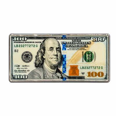 100 Dollar Bill Metal Sticker