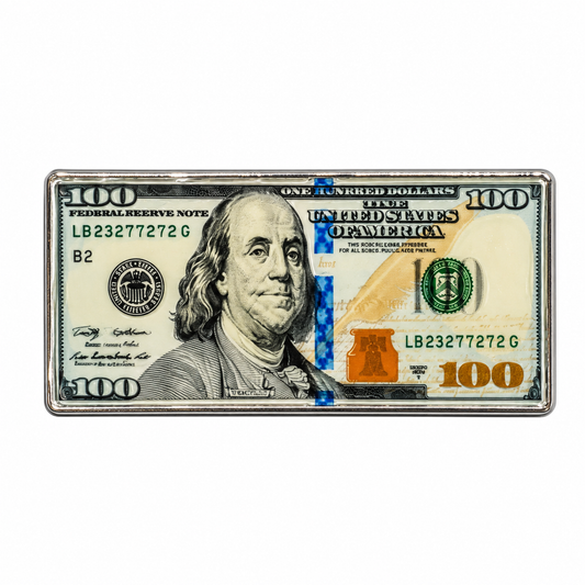 100 Dollar Bill Metal Sticker