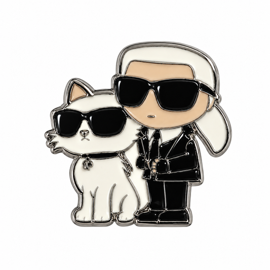 Fashion Man and Cat Metal Sticker