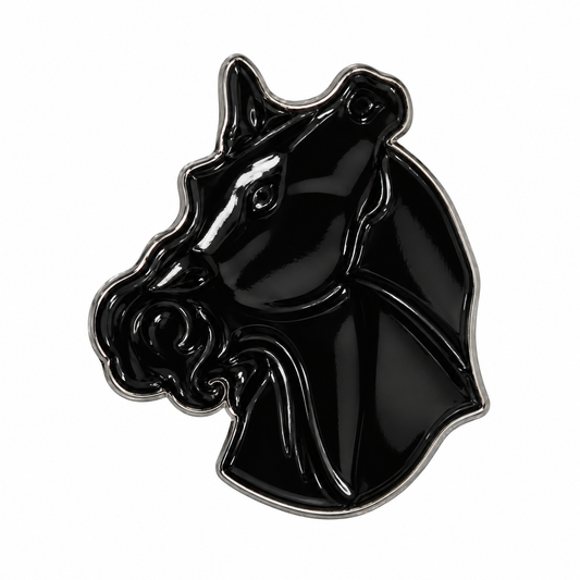 Black Horse Head Metal Sticker