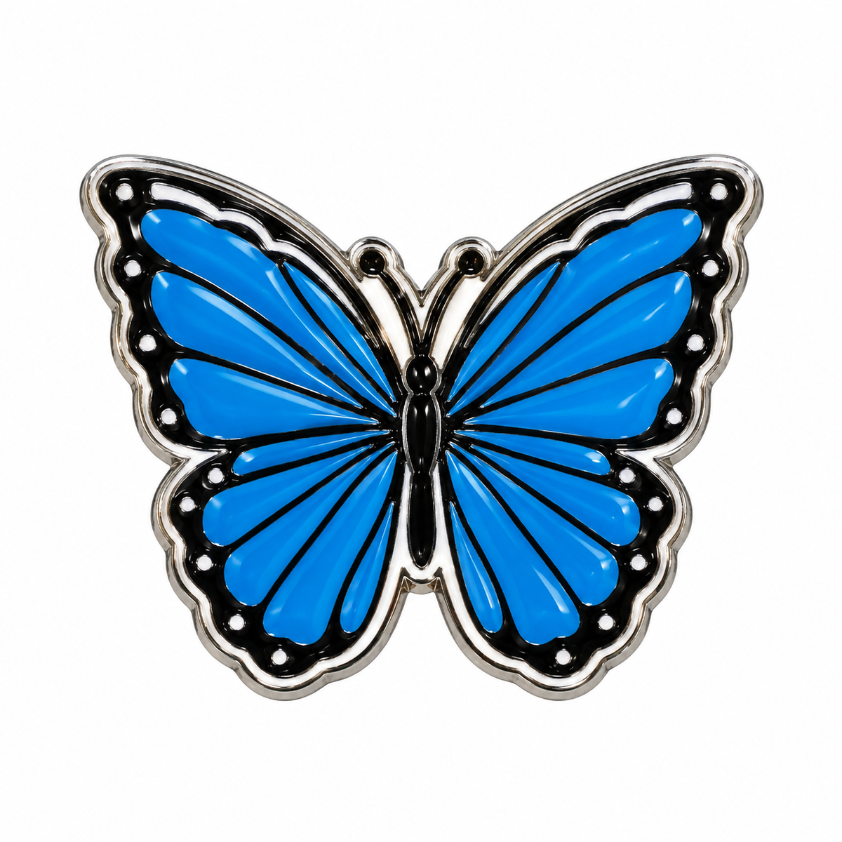 Blue Butterfly Metal Sticker