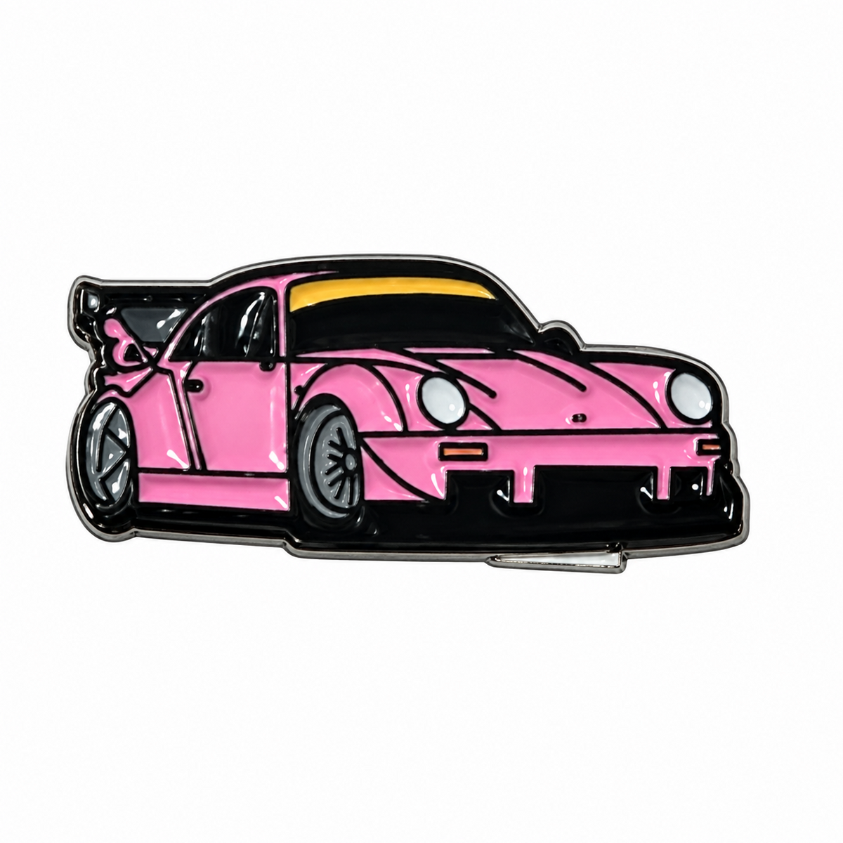 Pink Low Sports Car Metal Sticker
