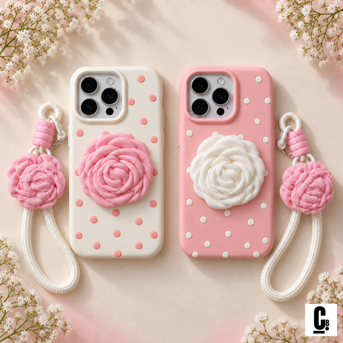 Pop Socket Flower Case with Charms ❄️