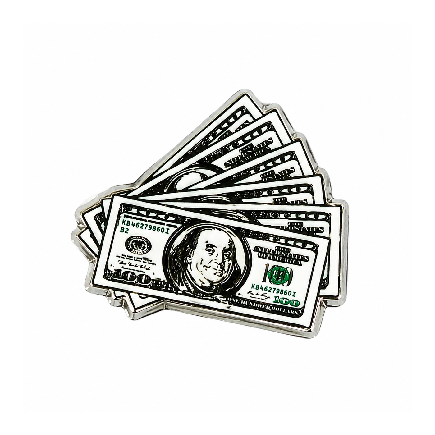 Dollar Bill Fan Metal Sticker - SKU MS-005