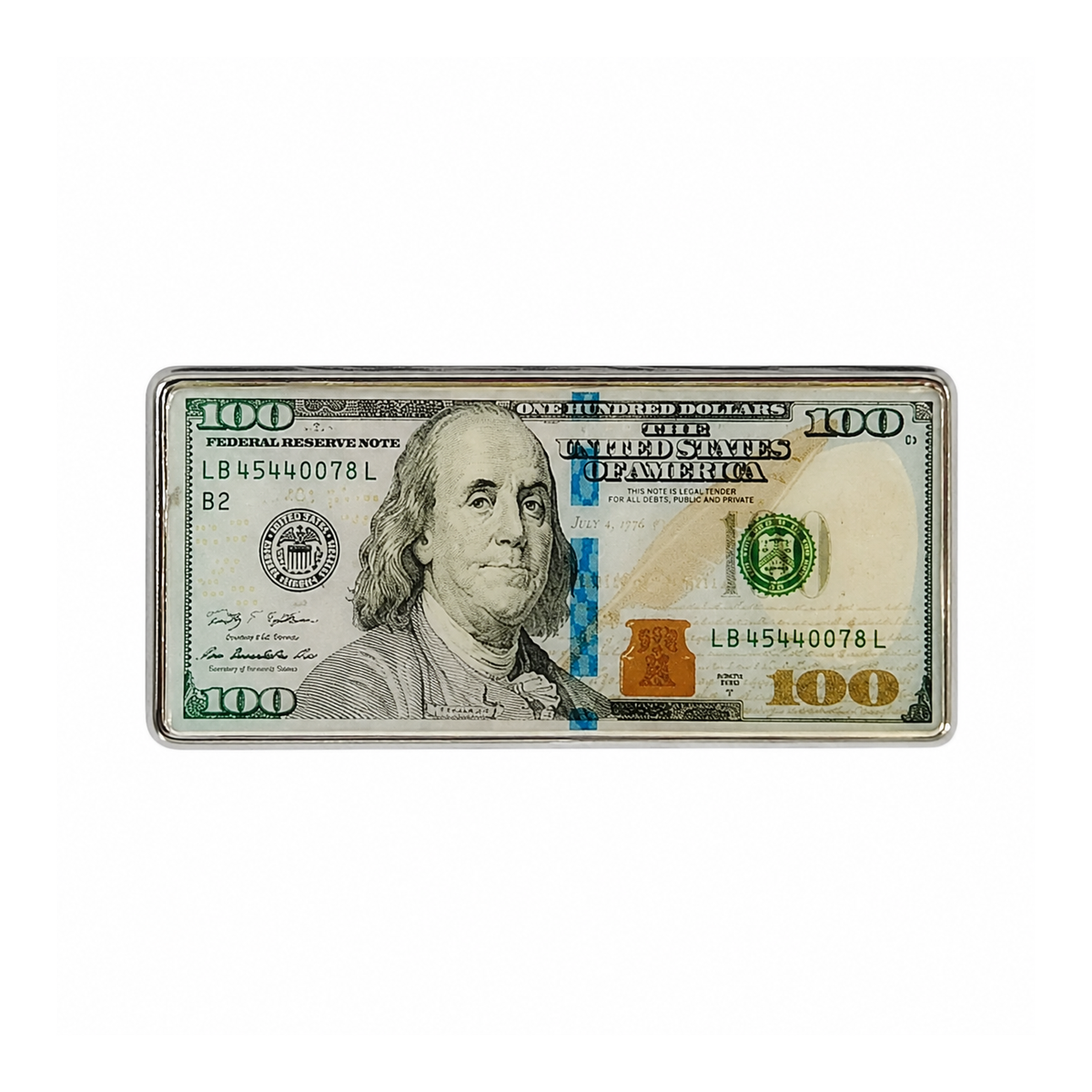 100 Dollar Bill Metal Sticker - SKU MS-006