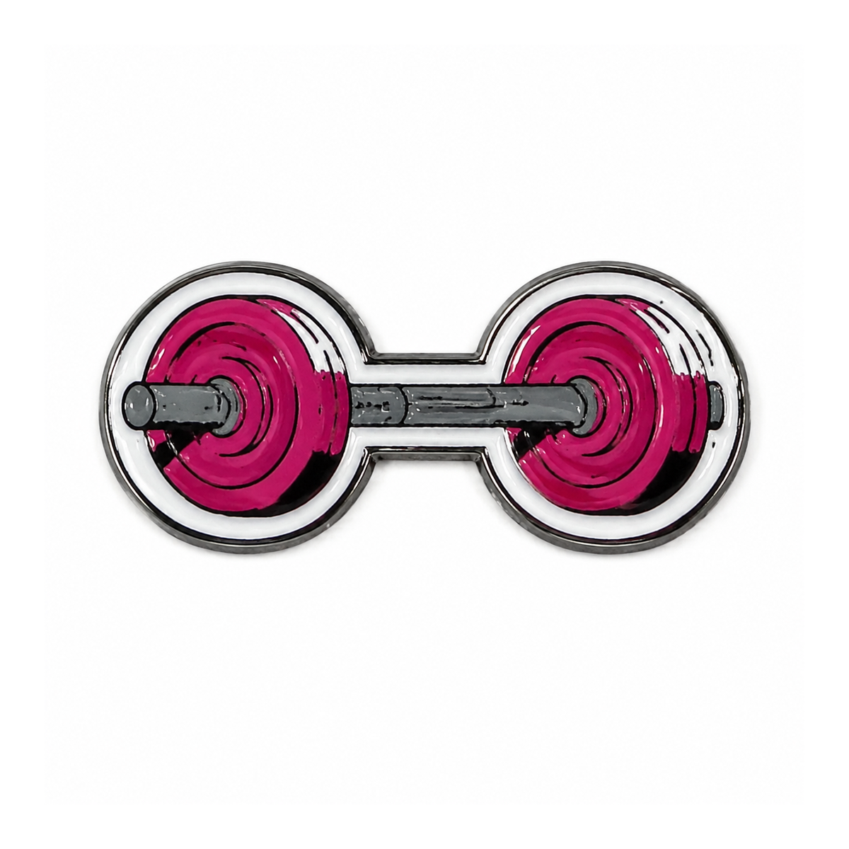 Pink Barbell Metal Sticker - SKU MS-022
