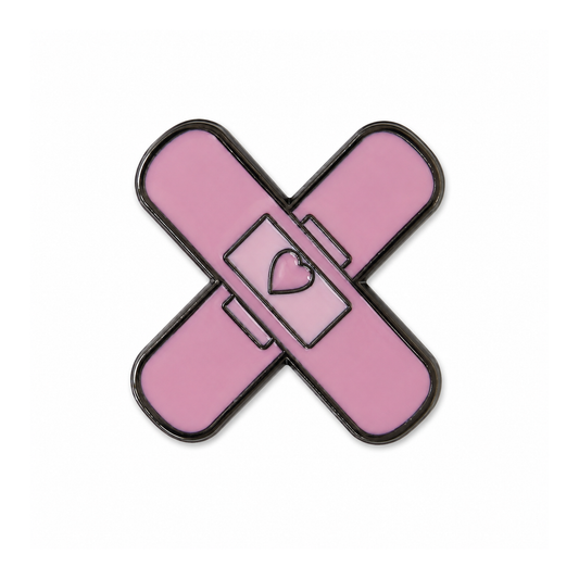 Crossed Pink Bandages Metal Sticker - SKU MS-024