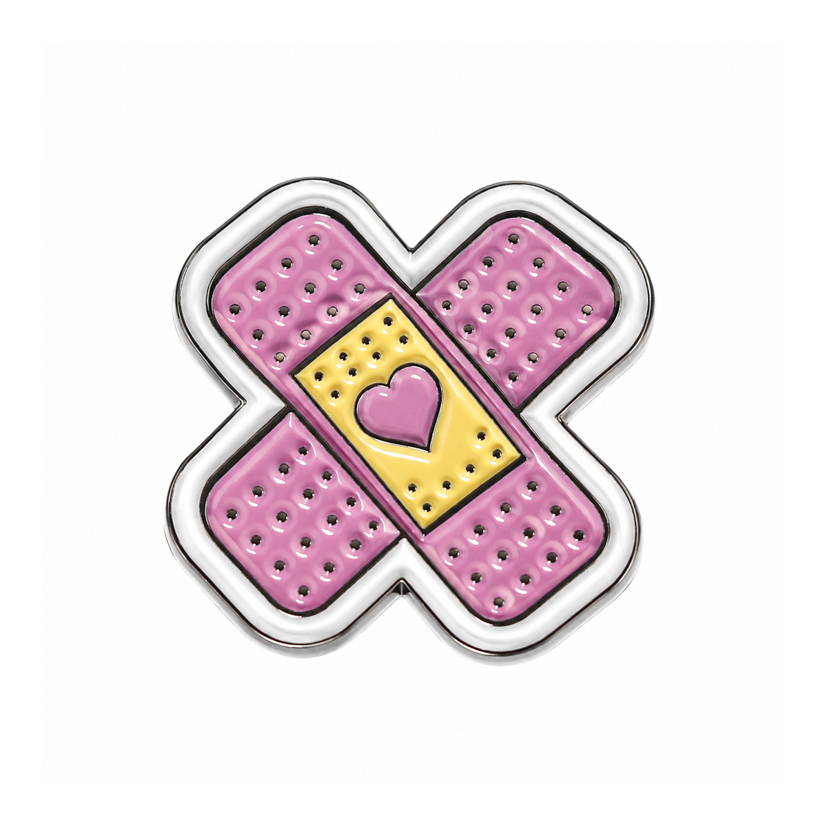 Dotted Heart Bandages Metal Sticker - SKU MS-028