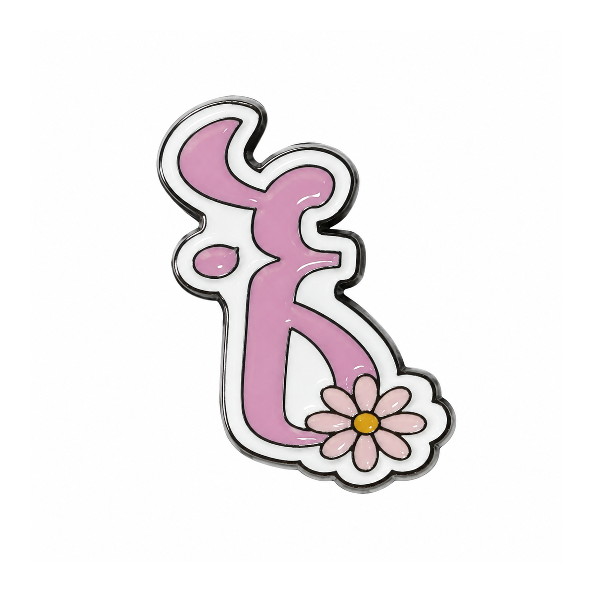 Pink Urdu Lettering and Flower Metal Sticker - SKU MS-031
