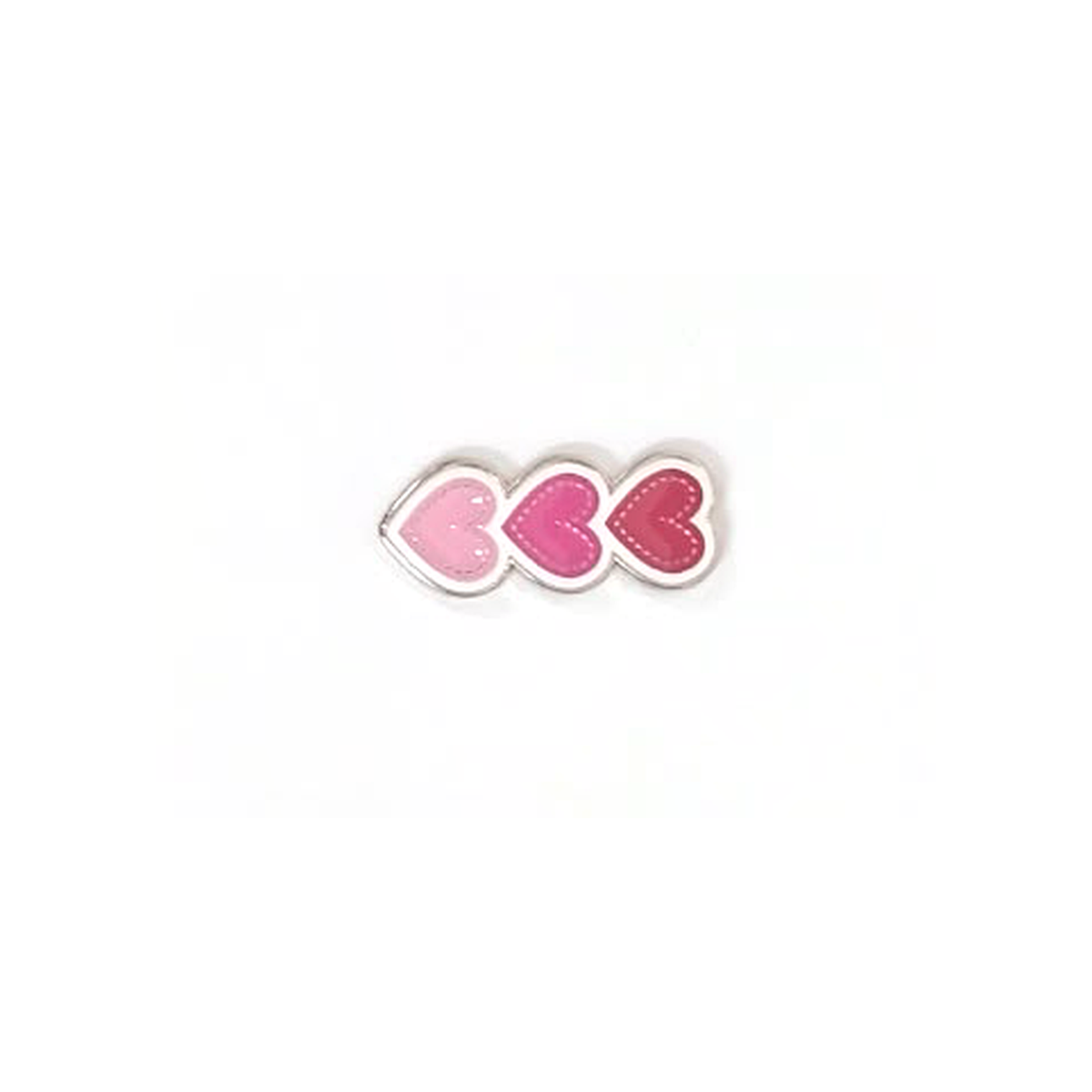 Three Pink Hearts Metal Sticker - SKU MS-036