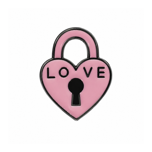 Love Heart Padlock Metal Sticker - SKU MS-039
