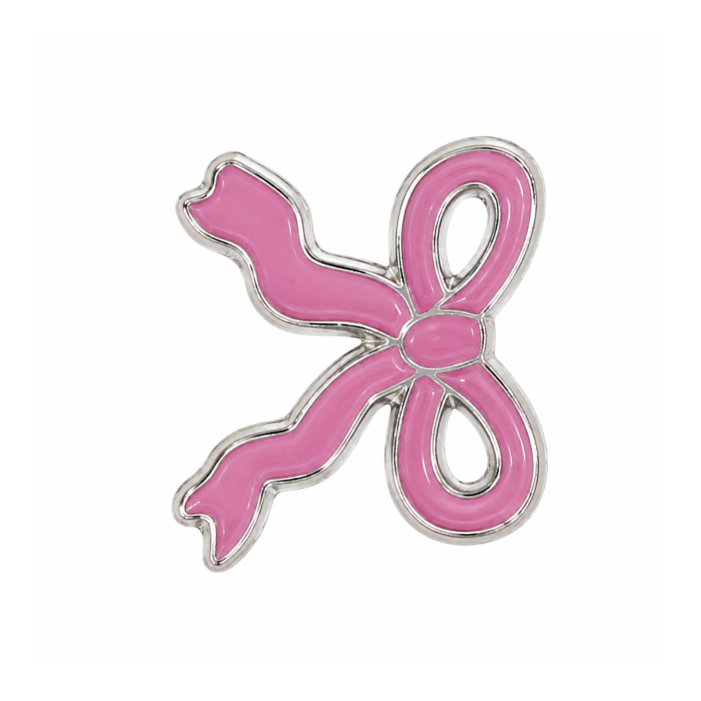 Pink Ribbon Bow Metal Sticker - SKU MS-040