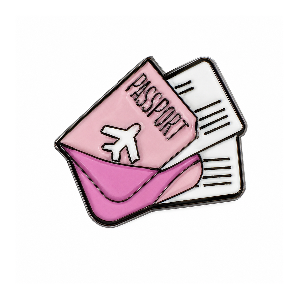 Pink Passport Metal Sticker - SKU MS-043