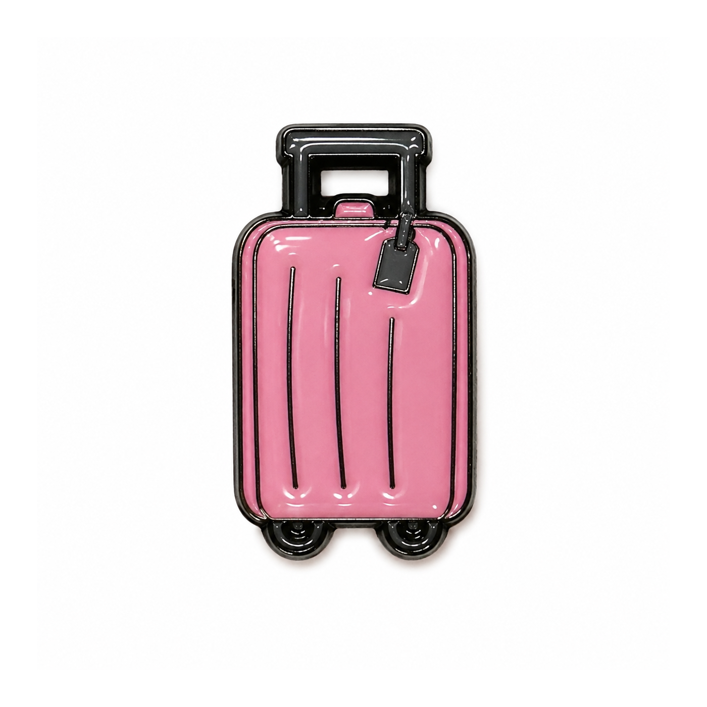 Pink Roller Suitcase Metal Sticker - SKU MS-046