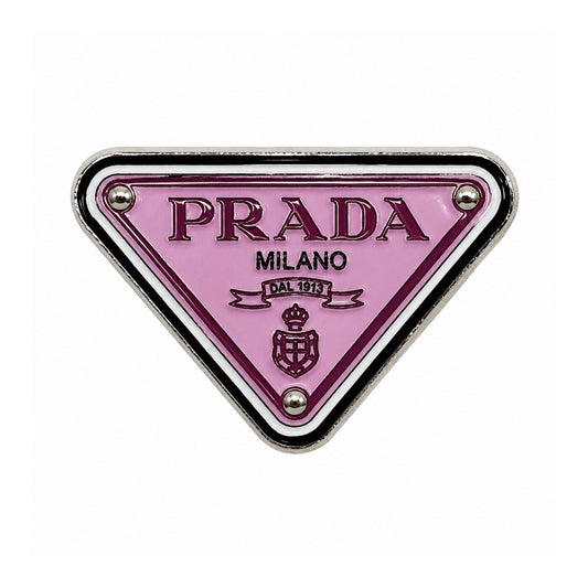 Prada Pink Triangle Metal Sticker - SKU MS-065