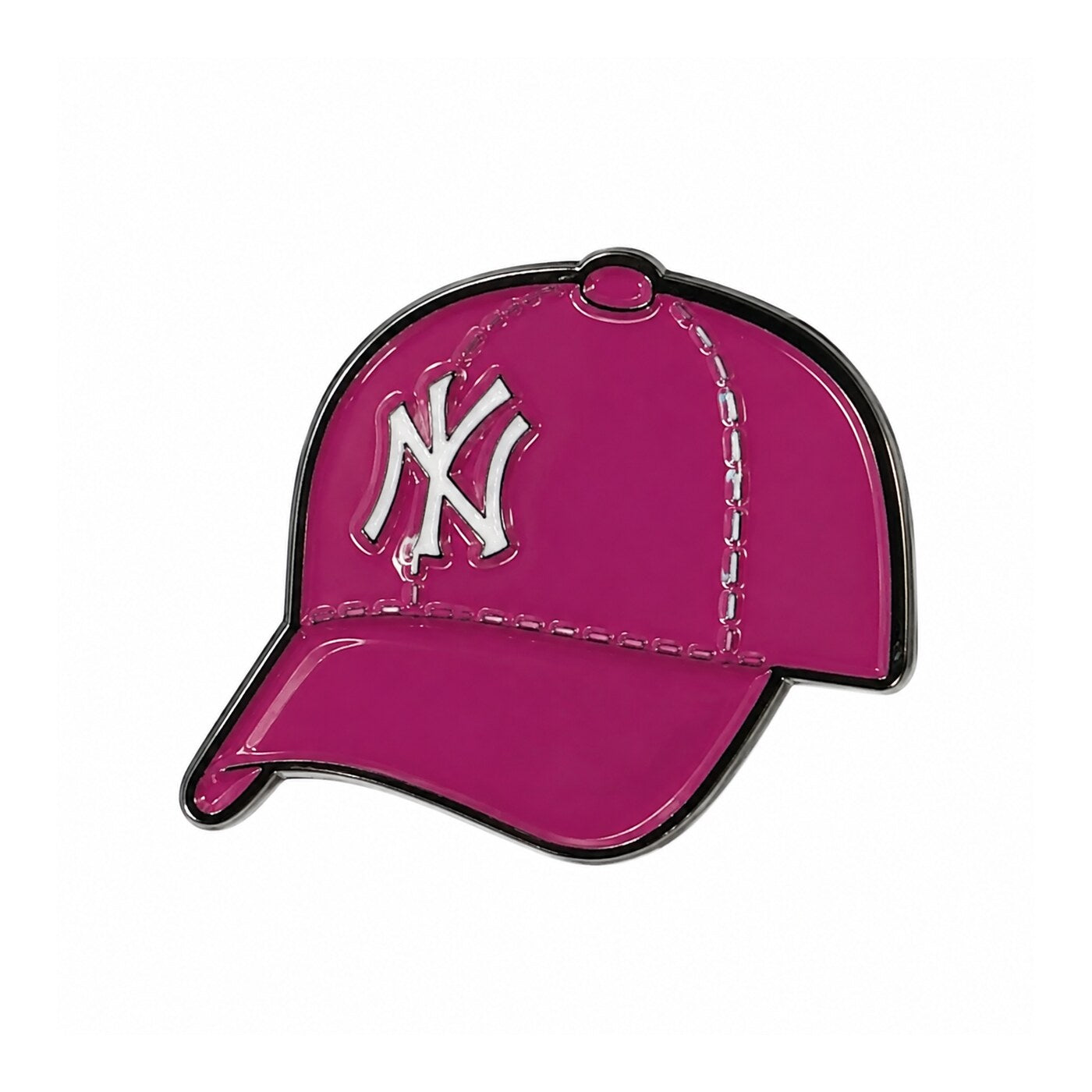 Pink NY Cap Metal Sticker - SKU MS-078