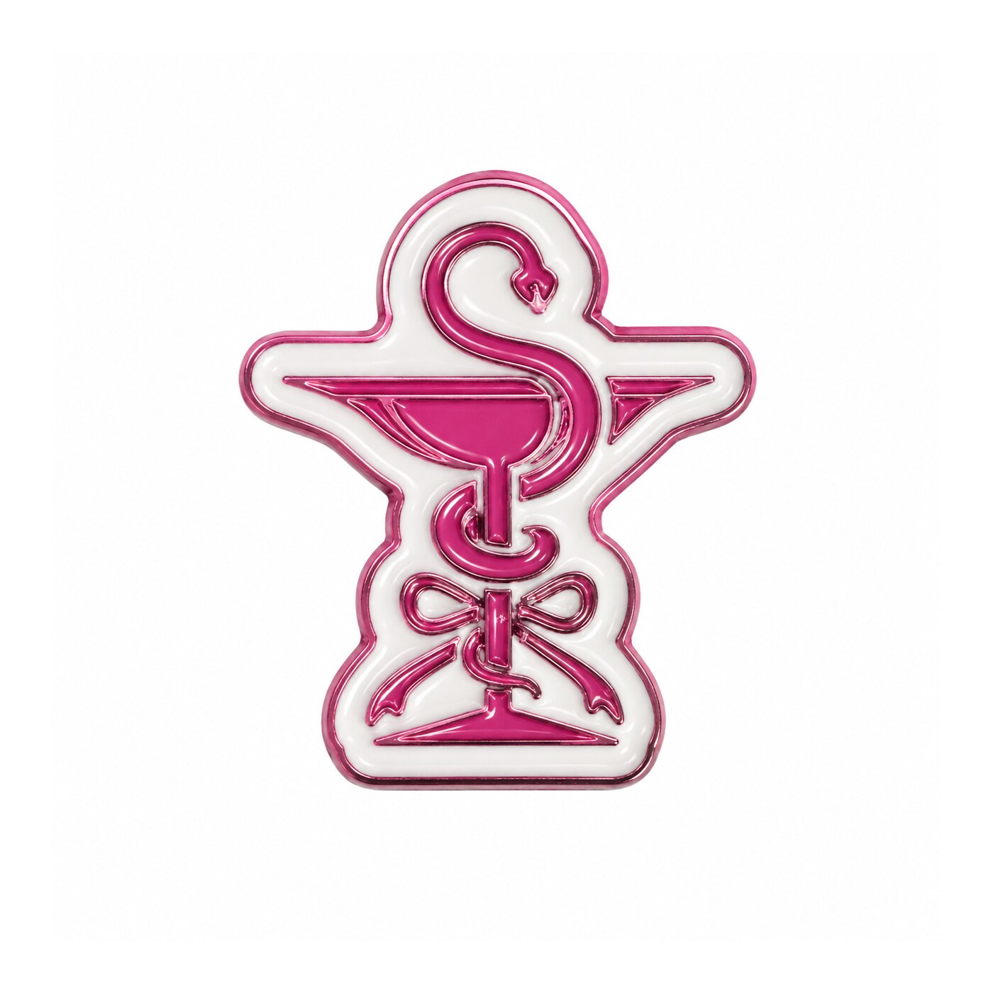 Pink Pharmacy Symbol Metal Sticker - SKU MS-079