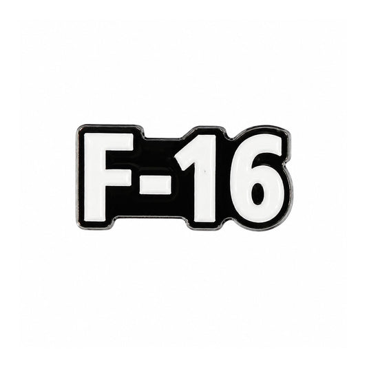 F-16 Lettering Metal Sticker - SKU MS-087