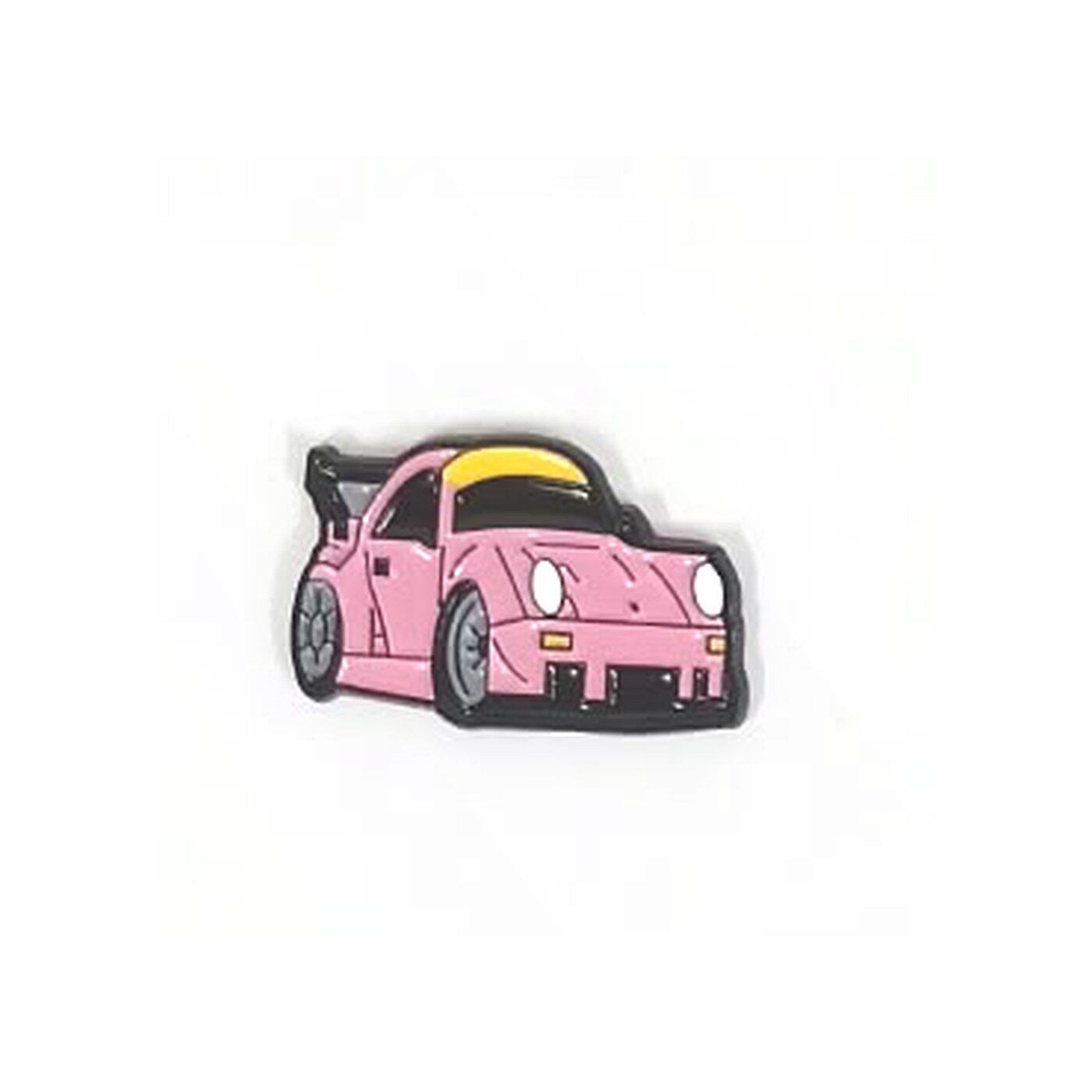 Pink Sports Car - Front View Metal Sticker - SKU MS-135