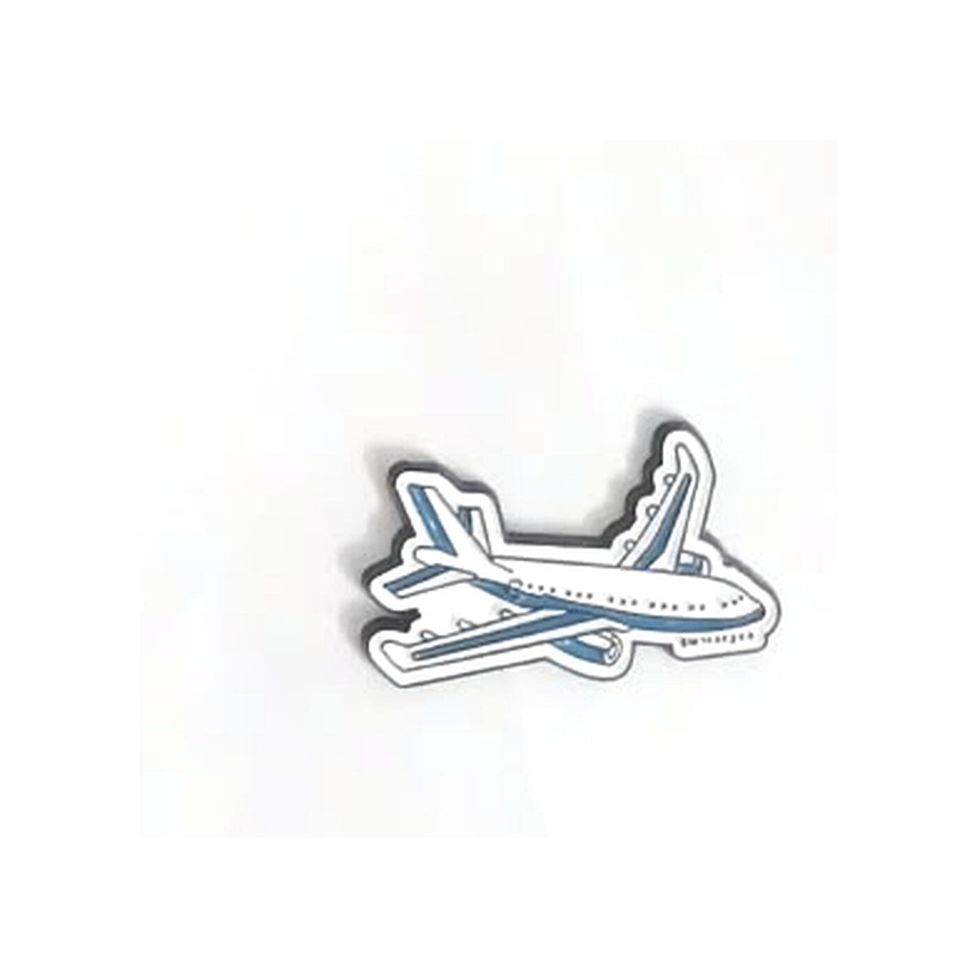 Blue and White Passenger Plane Metal Sticker - SKU MS-139