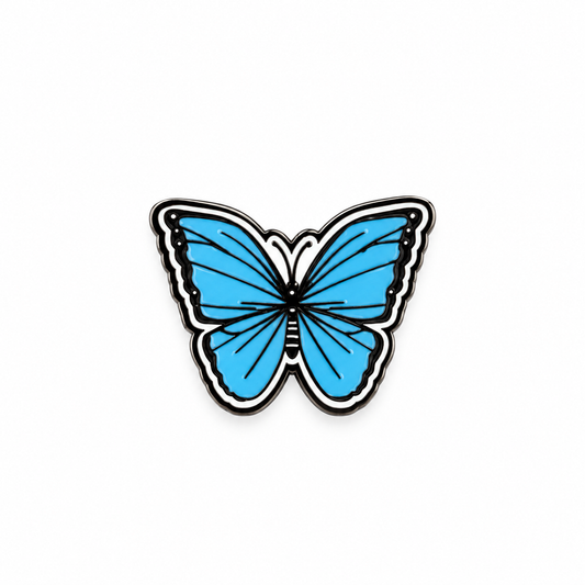 Blue Butterfly Metal Sticker - SKU MS-151