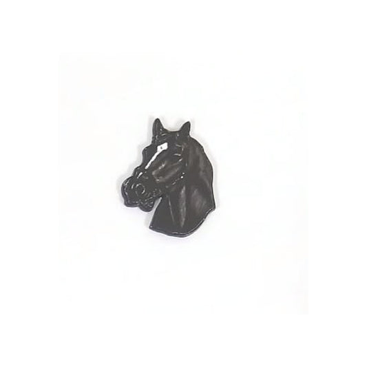Black Horse Head Metal Sticker - SKU MS-153