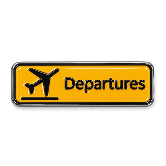 Departures Airport Sign Metal Sticker