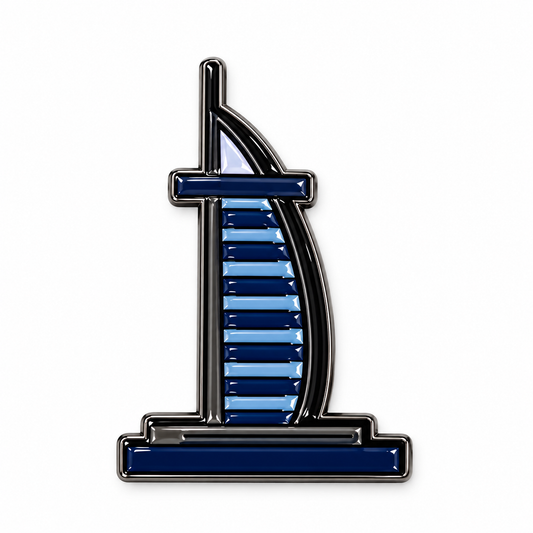 Burj Al Arab Blue Metal Sticker