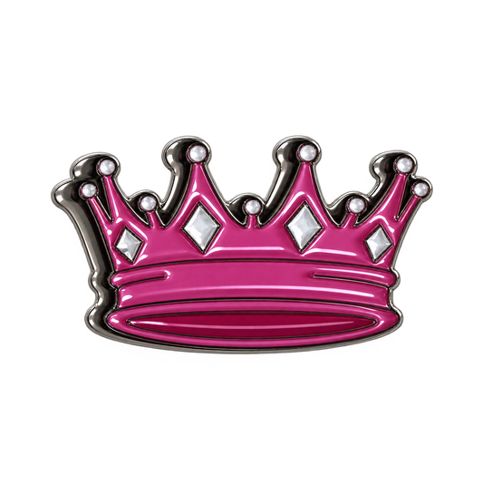 Pink Crown Metal Sticker