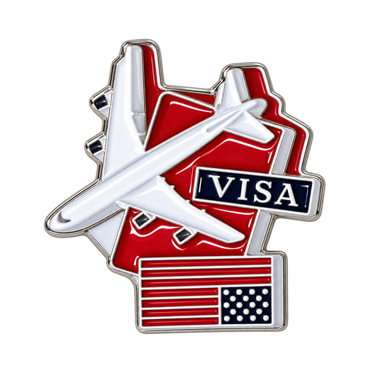 Travel Visa Airplane Metal Sticker