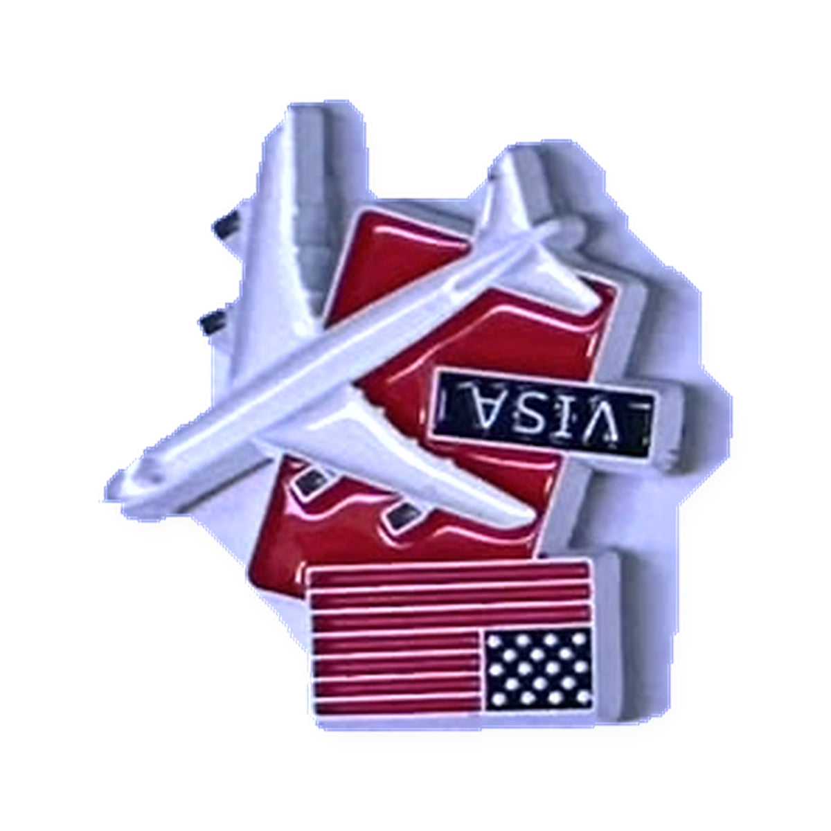 Travel Visa Airplane Metal Sticker